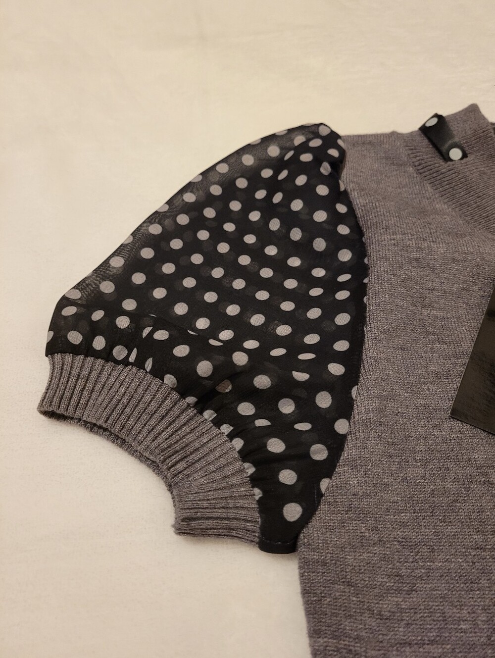 Delia's By Dolls Kill Gray And Polka Dot Sweater Top - Picture 3 of 3